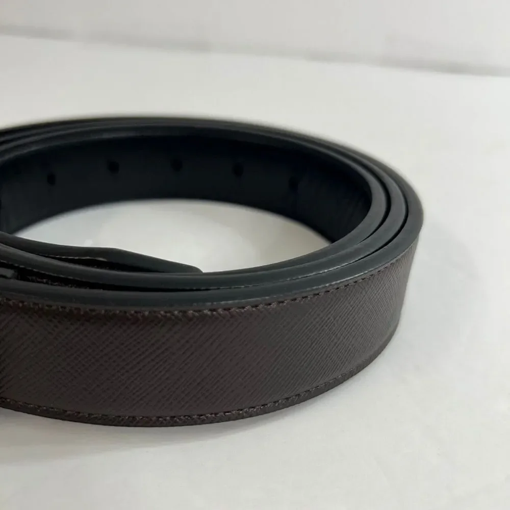 Alfani Saffiano Textured Belt Mens XL 42-44 Brown‎ Faux Leather